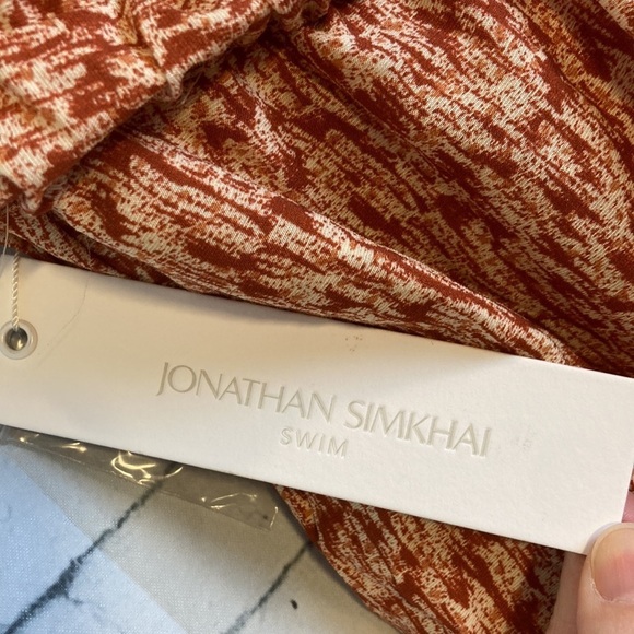 Jonathan Simkhai NWT Serenity Brown Textured Dot Jumpsuit XS Revolve Resortwear - Picture 9 of 16